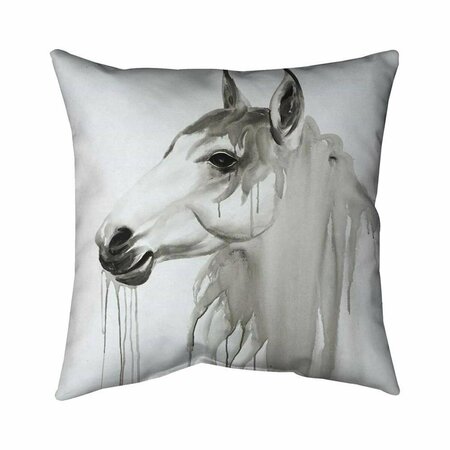 BEGIN HOME DECOR 20 x 20 in. Beautiful White Horse-Double Sided Print Indoor Pillow 5541-2020-AN248